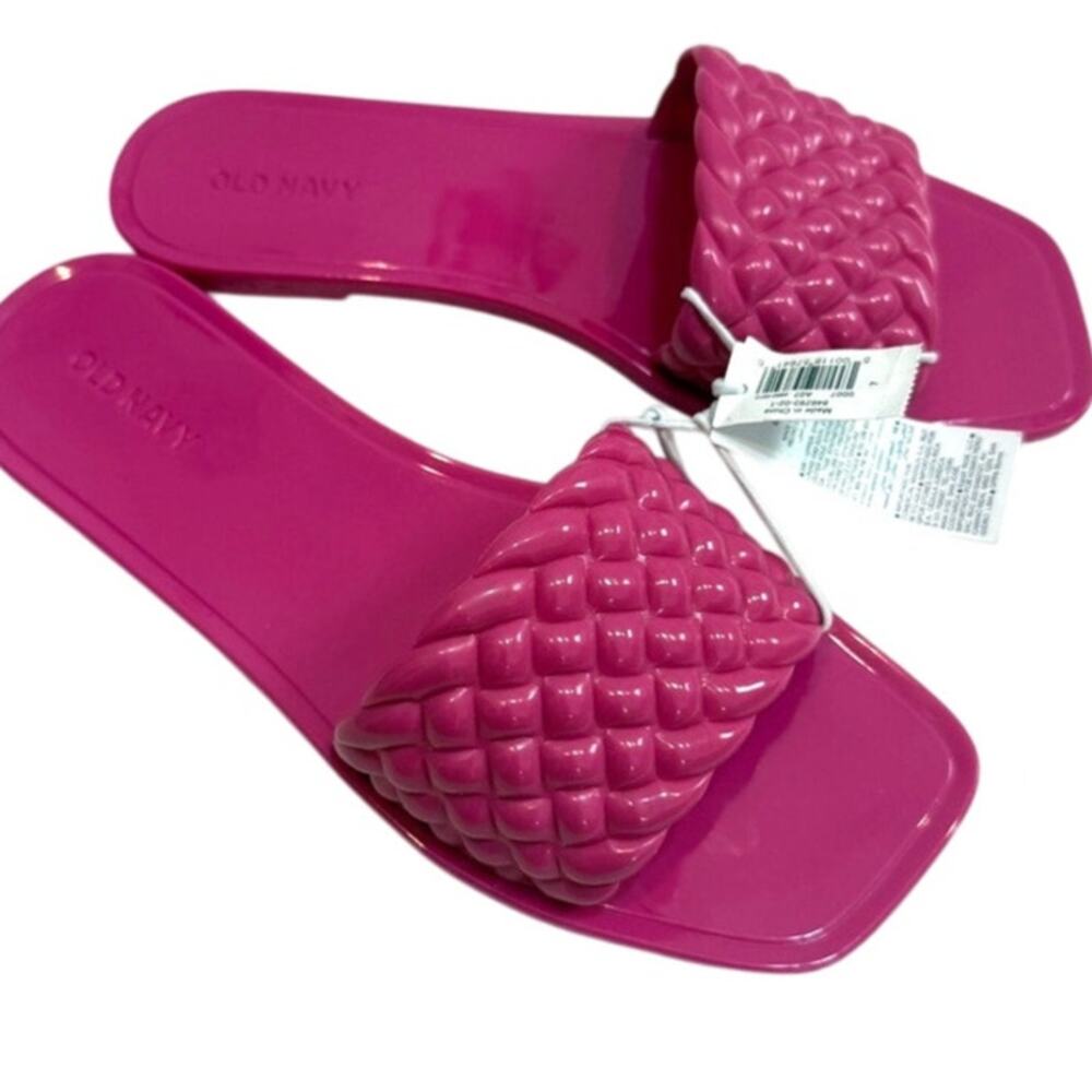Old Navy 7 braided band jelly sandal flats slides pool shoes 2938